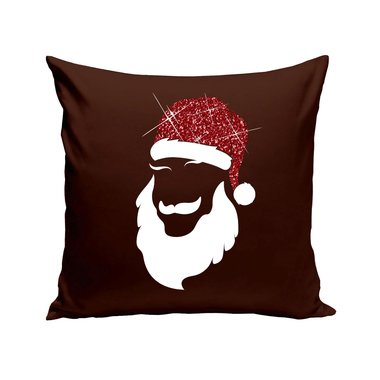 Weihnachts-Kissen Kollektion - Glitzer Motive im Christmas-Look weiss-schwarzglitzer-Cool-Santa