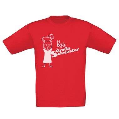 Kinder T-Shirt und Hoodie Kollektion - Beste Groe Schwester - Outfit fr stolze Geschwister Pullover und Shirt dunkelblau-Hoodie-fuchsia 80-92