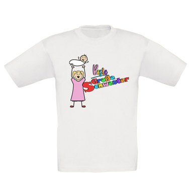 Kinder T-Shirt und Hoodie Kollektion - Beste Groe Schwester - Outfit fr stolze Geschwister Pullover und Shirt weiss-T-Shirt-fuchsia 152-164