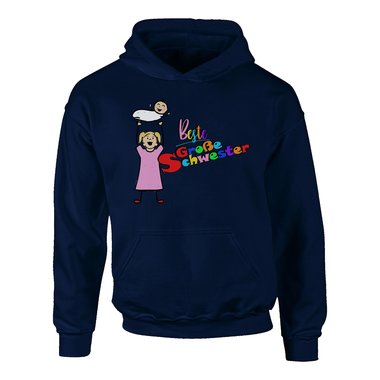 Kinder T-Shirt und Hoodie Kollektion - Beste Groe Schwester - Outfit fr stolze Geschwister Pullover und Shirt weiss-T-Shirt-fuchsia 152-164