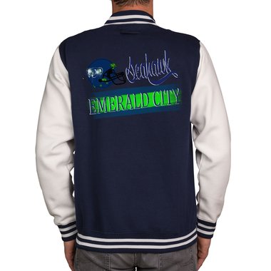 Herren College Jacke - Seahawk - Emerald City dunkelblau-Seahawk XS