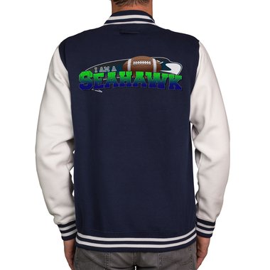 Herren College Jacke - Seahawk - Emerald City dunkelblau-Seahawk XS