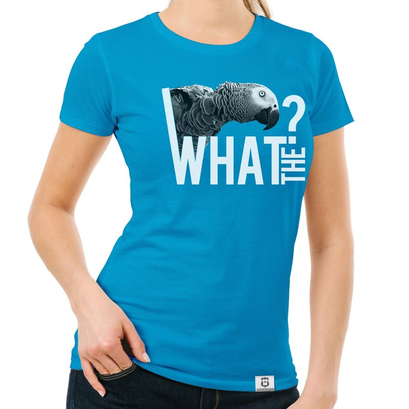 - Glitzeraufdruck - T-Shirt Damen Fun Motiv mit What the...?