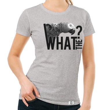 Damen T-Shirt - What the...? - Fun/Statement Motiv mit Glitzeraufdruck