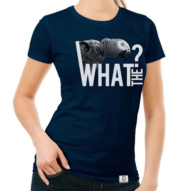 Damen T-Shirt - What the...? - Fun/Statement Motiv mit Glitzeraufdruck