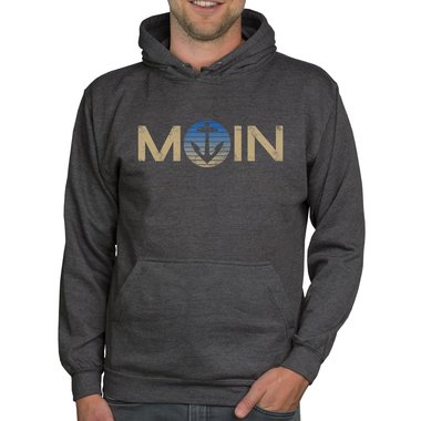 Norddeutsches Herren Outfit - MOIN - Hoodie & T-Shirt fr Nordlichter und Kstenkinder dunkelgrau-Hoodie-blau XS