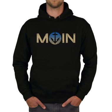 Norddeutsches Herren Outfit - MOIN - Hoodie & T-Shirt fr Nordlichter und Kstenkinder dunkelgrau-Hoodie-blau XS