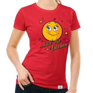 Damen T-Shirts & Hoodies - Halt die Backen - Rundhals- & V-Ausschnitt dunkelblau-Rund S