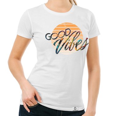 Damen T-Shirts & Hoodies - Good Vibes - Rundhals- & V-Ausschnitt dunkelblau-Rund S