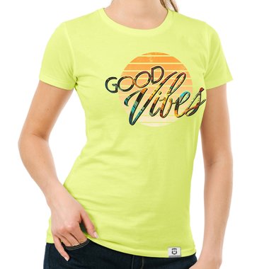 Damen T-Shirts & Hoodies - Good Vibes - Rundhals- & V-Ausschnitt dunkelblau-Rund S