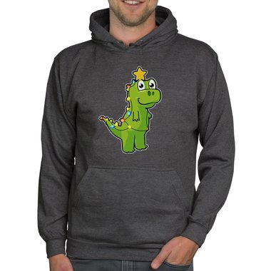 Herren T-Shirt & Hoodie - Tree Rex - Der Lichterketten-Dino dunkelgrau-Hoodie XS