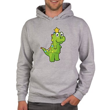 Herren T-Shirt & Hoodie - Tree Rex - Der Lichterketten-Dino dunkelgrau-Hoodie XS