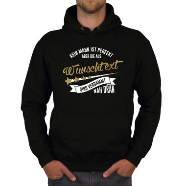 Herren T-Shirt & Hoodie - Kein Mann ist perfekt - Mit deinem Wunschtext in vielen verschiedenen Farben! dunkelgrau-Hoodie XS