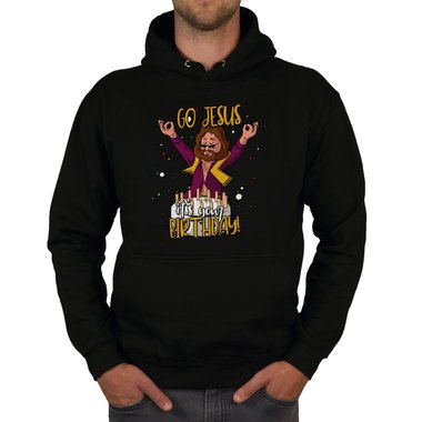 Herren Hoodie & T-Shirt - Go Jesus, it`s your Birthday - Weihnachts-Fun-Design dunkelgrau-Hoodie XS