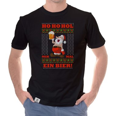 Herren Hoodie & T-Shirt - Ho Ho Hol mir mal ein Bier - Weihnachts-Fun-Design trkis-T-Shirt XXXL