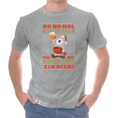 Herren Hoodie & T-Shirt - Ho Ho Hol mir mal ein Bier - Weihnachts-Fun-Design trkis-T-Shirt XXXL