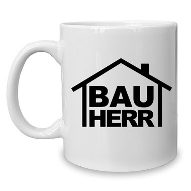 Kaffeebecher - Tasse - Bauherrin & Bauherr - Viele verschiedene Farben Bauherr weiss-blanko