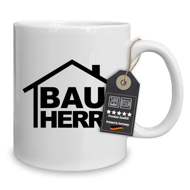 Kaffeebecher - Tasse - Bauherrin & Bauherr - Viele verschiedene Farben Bauherr weiss-blanko