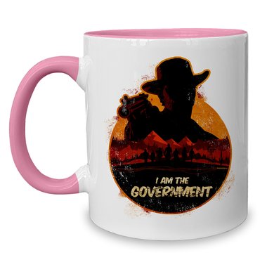 Kaffeebecher - Tasse - Gaming & Film Motive - Kollektion mit verschiedenen Farben Wild West Cowboy weiss-rosa