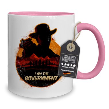 Kaffeebecher - Tasse - Gaming & Film Motive - Kollektion mit verschiedenen Farben Wild West Cowboy weiss-rosa