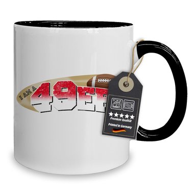 Kaffeebecher - Tasse - American Football Mannschaften - Football Fan Becher I-am-a-49er weiss-schwarz