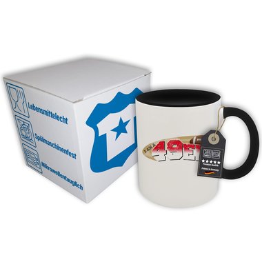 Kaffeebecher - Tasse - American Football Mannschaften - Football Fan Becher I-am-a-49er weiss-schwarz