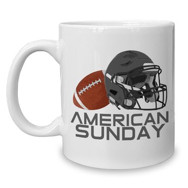 Kaffeebecher Kollektion - Tasse - American Football Kollektion - mit verschiedenen Farben und Motiven American Sunday weiss-blanko
