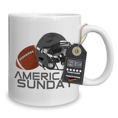 Kaffeebecher Kollektion - Tasse - American Football Kollektion - mit verschiedenen Farben und Motiven American Sunday weiss-blanko