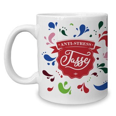 Kaffeebecher - Tasse - Anti Stress Tasse - Das perfekte Geschenk zum Relaxen weiss-blanko