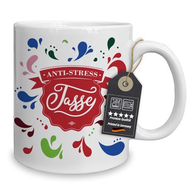 Kaffeebecher - Tasse - Anti Stress Tasse - Das perfekte Geschenk zum Relaxen weiss-blanko