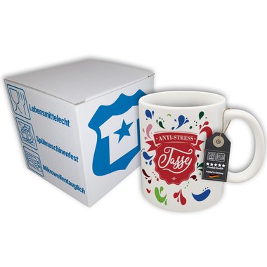 Kaffeebecher - Tasse - Anti Stress Tasse - Das perfekte Geschenk zum Relaxen weiss-blanko