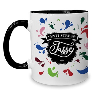 Kaffeebecher - Tasse - Anti Stress Tasse - Das perfekte Geschenk zum Relaxen weiss-schwarz