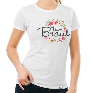 JGA Damen T-Shirt - Braut & Team Braut - Fr den gesamten Junggesellinnenabschied weiss-Team-Braut XXL