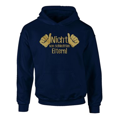 Kinder T-Shirt & Hoodie - Nicht von schlechten Eltern! dunkelblau-gold-Hoodie 98-104