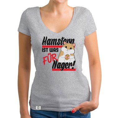 Damen & Herren T-Shirt Kollektion - Hamstern ist was fr Nager! dunkelblau-Damen-Rundhals S