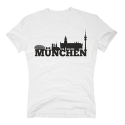 Kopie von Mnchen Skyline - Herren T-Shirt weiss-schwarz...