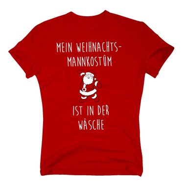 T-Shirt Mein Weihnachtsmannkostm ist in der Wsche schwarz-weiss XXXL