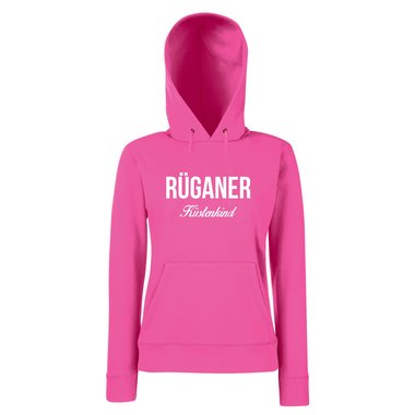 Damen Hoodie Rganer Kstenkind grau-dunkelblau S