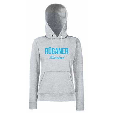 Damen Hoodie Rganer Kstenkind grau-dunkelblau S