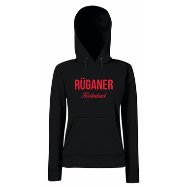 Damen Hoodie Rganer Kstenkind grau-dunkelblau S