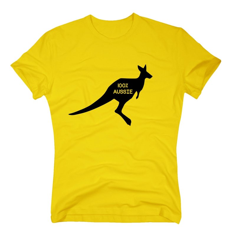 Aufdruck und mit Aussie Australien Kangaroo T-Shirt 100%