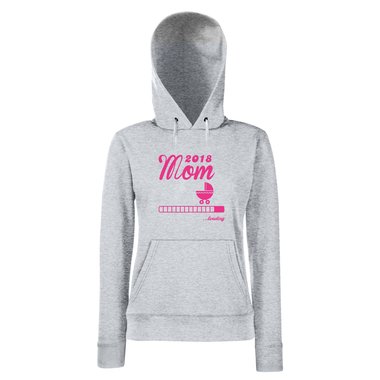 Damen Hoodie - Mom 2018 ...loading grau-fuchsia M