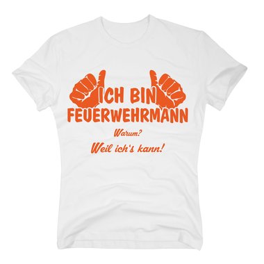 T-Shirt Ich bin Feuerwehrmann, weil ichs kann schwarz-gold XL