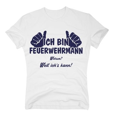 T-Shirt Ich bin Feuerwehrmann, weil ichs kann schwarz-gold XL