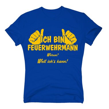 T-Shirt Ich bin Feuerwehrmann, weil ichs kann schwarz-gold XL