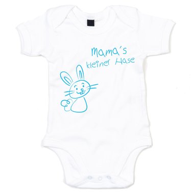 Baby Body - Mamas kleiner hase weiss-cyan 68-80