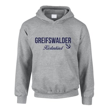 Kinder Hoodie Greifswalder Kstenkind fuchsia-weiss 98-104