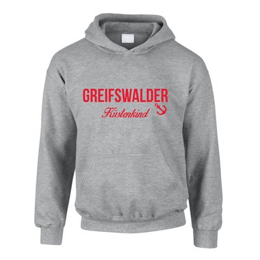 Kinder Hoodie Greifswalder Kstenkind fuchsia-weiss 98-104