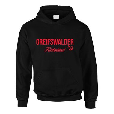 Kinder Hoodie Greifswalder Kstenkind fuchsia-weiss 98-104