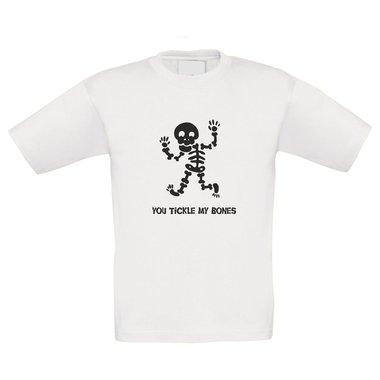 Kinder T-Shirt - You Tickle My Bones dunkelblau-weiss 110-116
